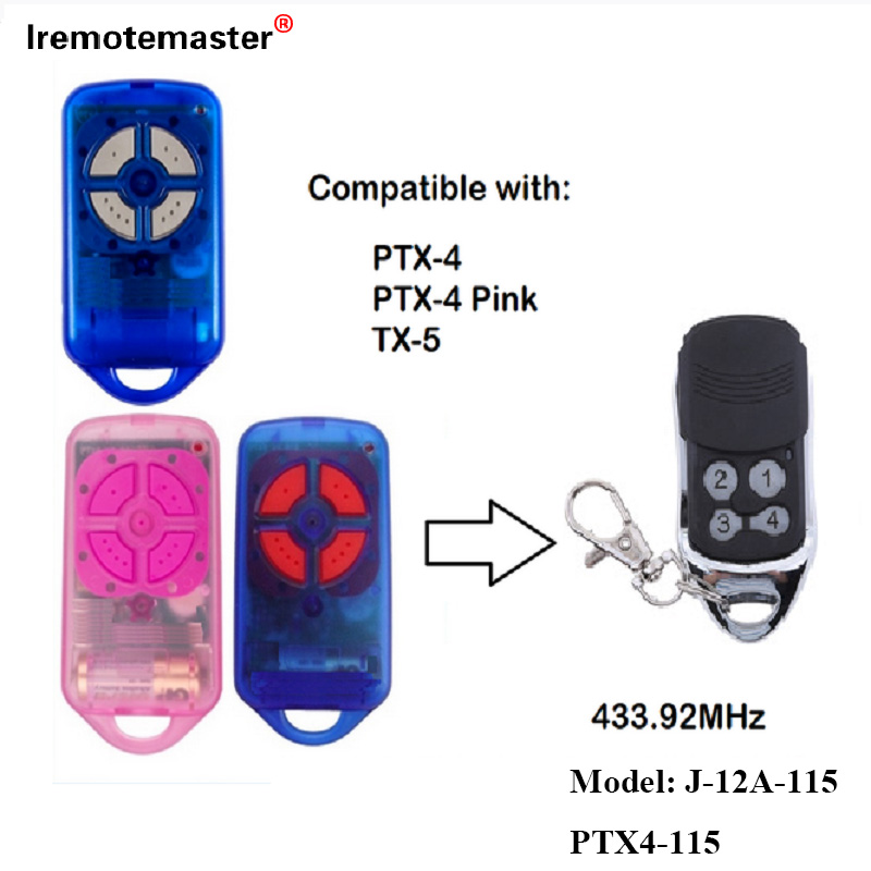 Za PTX4 433,92 MHz Gate Gate Remote Control Rolling Code