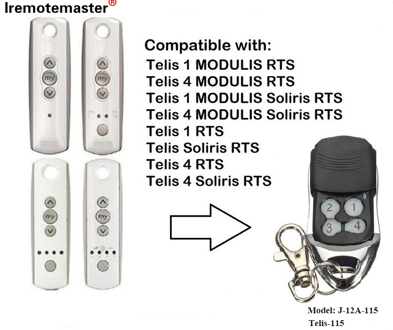 Za Telis 1 RTS Telis Soliris RTS 4 RTS Daljinski upravljalnik za garažna vrata 433,42MHz